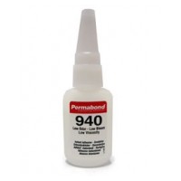 Permabond C940  клей со слабым запахом, без «окрашивающего» эффекта. Вязкость: 5 - 10 мПа∙с