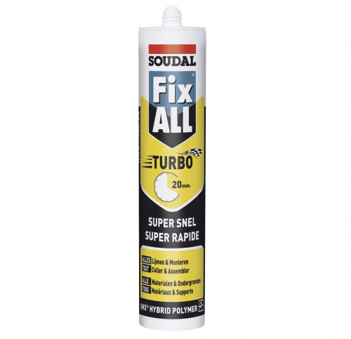 Soudal Fix All Turbo супер быстрый гибридный клей 290 мл Белый