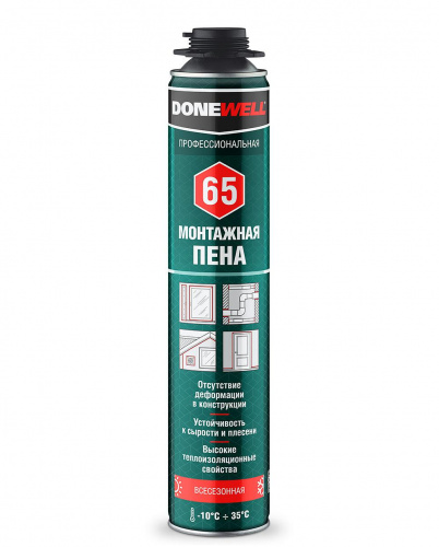 DONEWELL 65 Пена полиуретановая монтажная профессиональная всесезонная 1000 мл