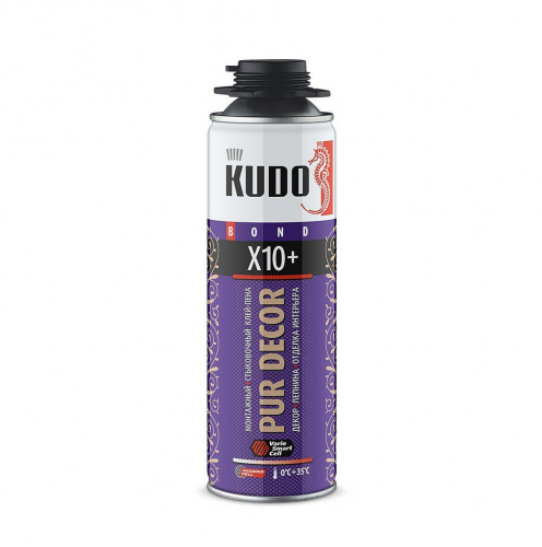 Клей-пена монтажный и стыковочный KUDO PUR DECOR X10+