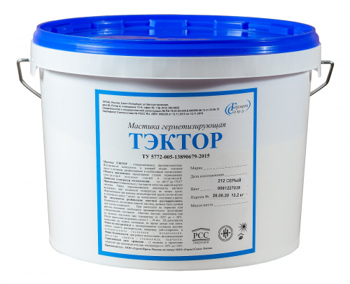 ТЭКТОР 212 – двухкомпонентный полиуретановый герметик для полов 13,2 кг Черный
