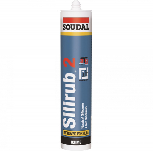 SOUDAL SILIRUB 2 – нейтральный силиконовый герметик 310 мл Серый