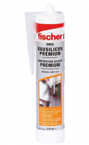 FISCHER DBSA TP D/GB Высококачественный строительный силиконовый герметик 310 мл Тёмно серый