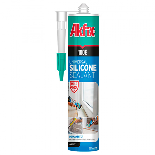 Akfix 100E Силиконовый герметик 280 мл Серый