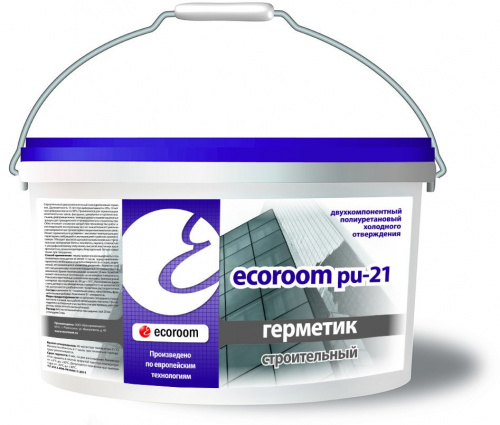 ECOROOM PU 21 - Двухкомпонентный полиуретановый строительный герметик 13,3 кг Серый