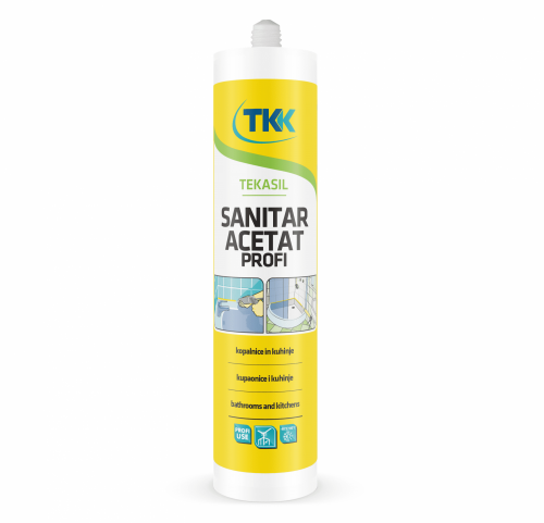 TEKASIL Sanitar Acetat Profi Силиконовый ацетатный герметик для санитарных помещений 300 мл Белый