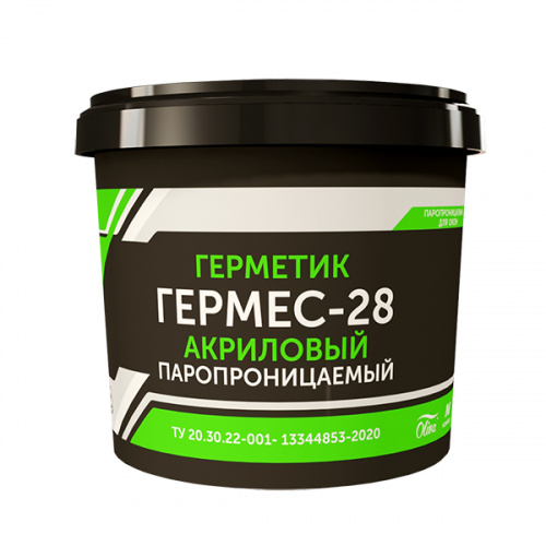 Герметик Гермес 28 многофункциональный акриловый паропроницаемый 600 мл Белый