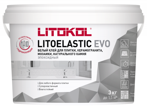 LITOELASTIC EVO - клей + гидроизоляция 3 кг Белый