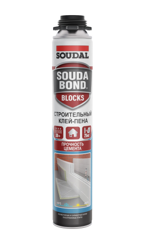 Soudabond BLOCKS - Строительный клей-пена всесезонный 750 мл Серый